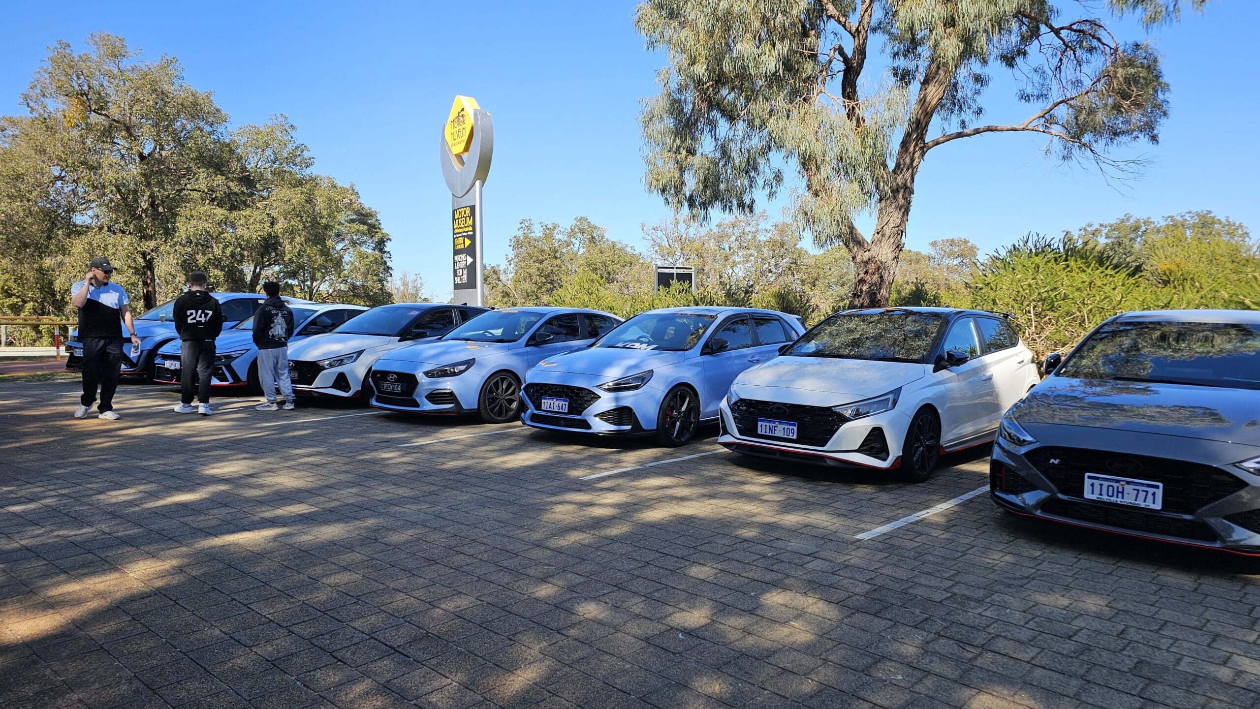 N Australia cars lined up in the Motor Museum of Western Australia car park